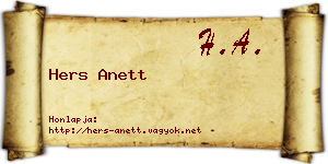 Hers Anett névjegykártya